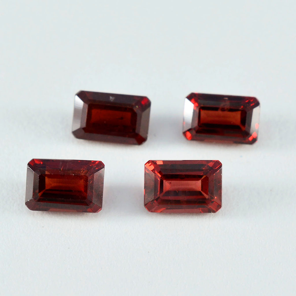 Garnet 1PC Small 7x9 MM Emerald Faceted Red Natural Semi Precious Gems