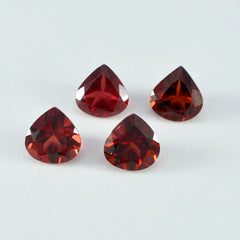 Garnet 1PC Small 8x8 MM Heart Faceted Red Luster Semi Precious Loose Gemstones