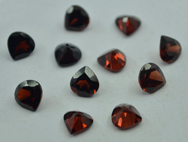 Garnet 1PC Large 10x10 MM Heart Faceted Red Shine Semi Precious Loose Gems