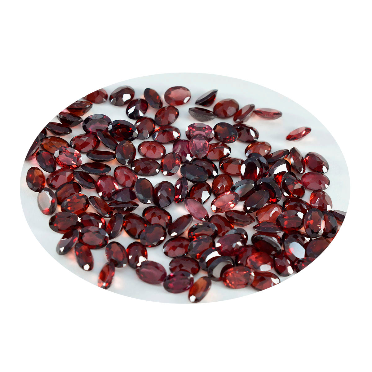 Garnet 1PC Small 7x9 MM Oval Faceted Red Splendid Semi Precious Gems Sekundär produktbild