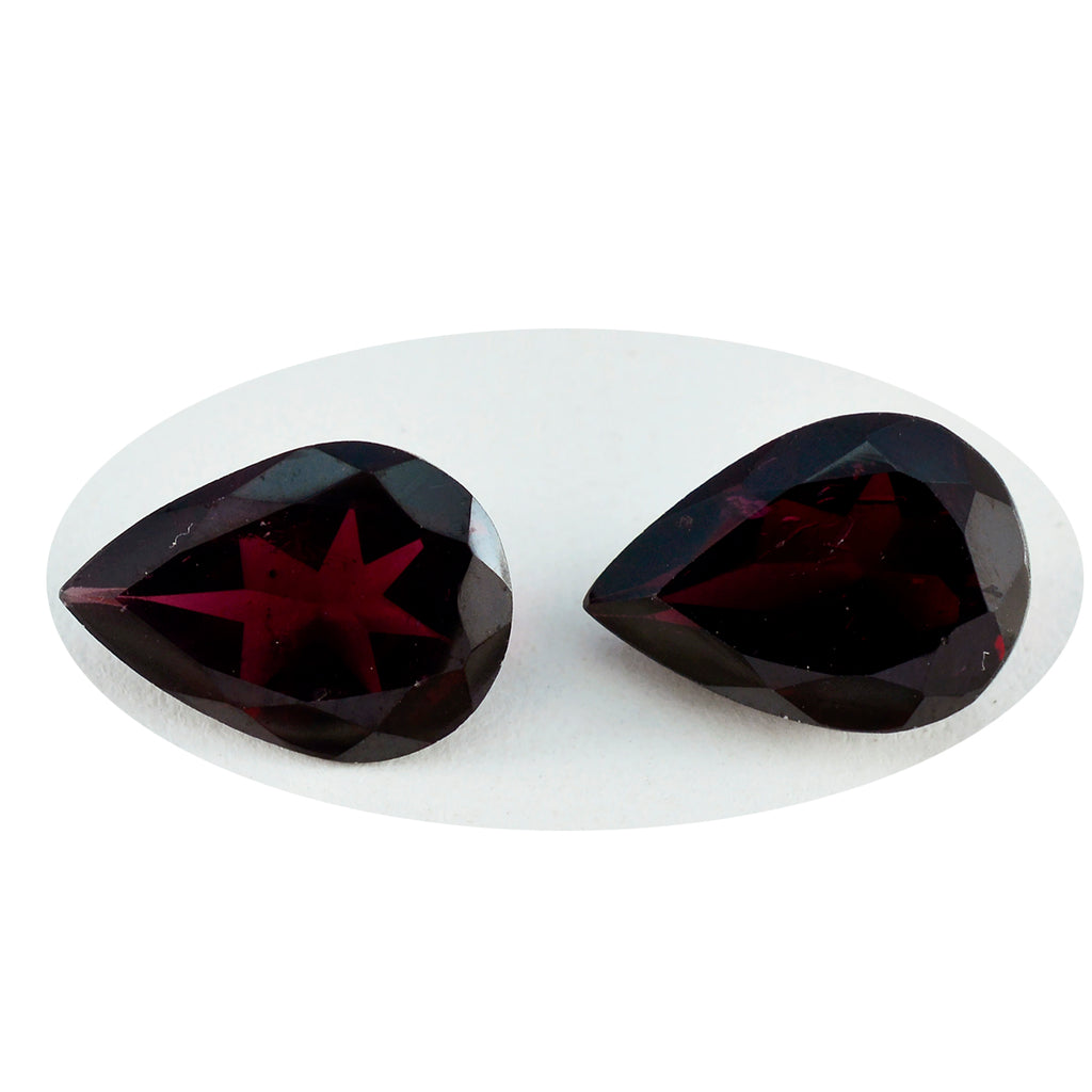 Garnet 1PC Medium 8x10 MM Pear Faceted Red Sparkling Semi Precious Gems