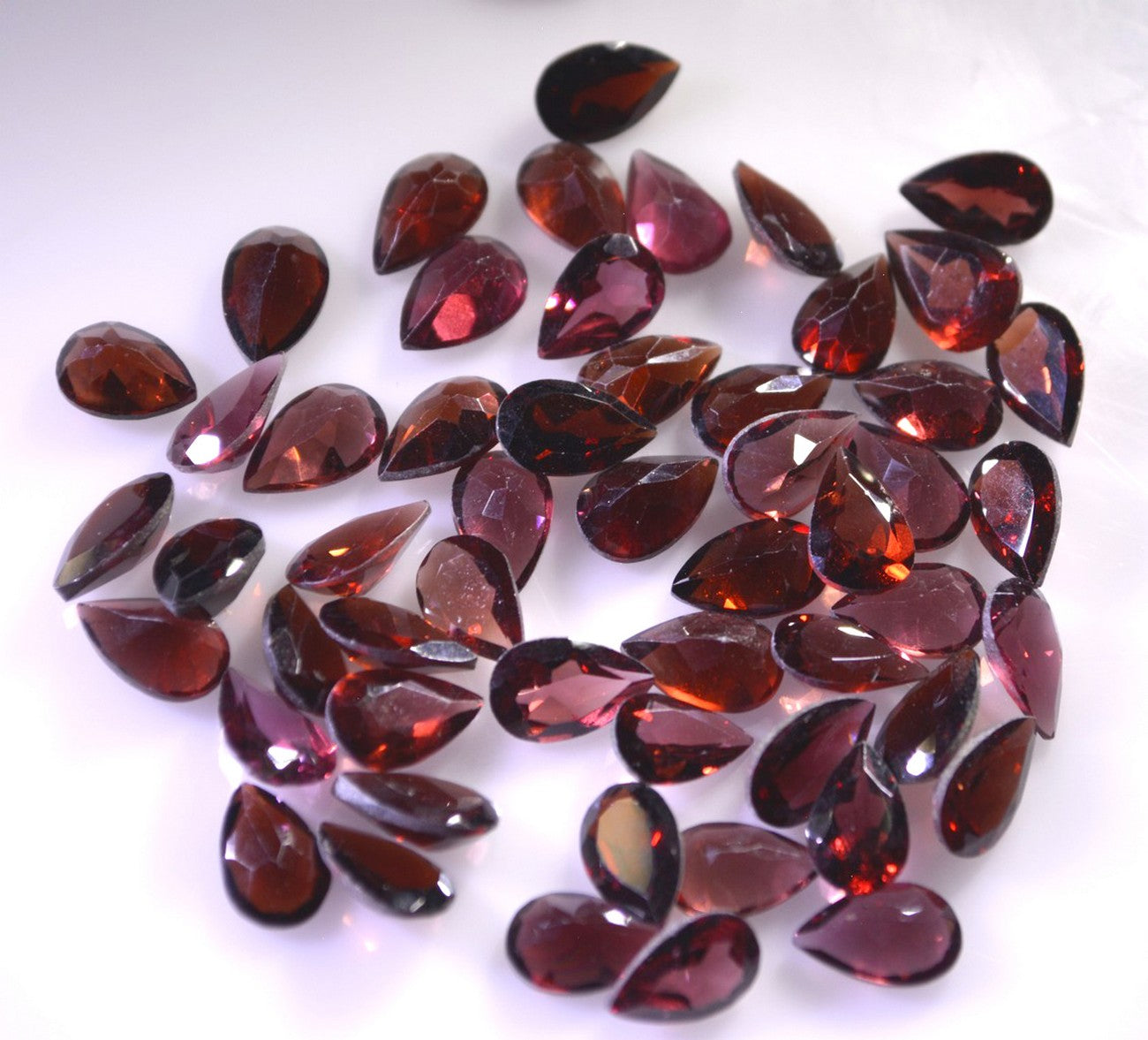 Garnet 1PC Medium 7x10 MM Pear Faceted Red Brilliant Semi Precious Loose Gemstones
