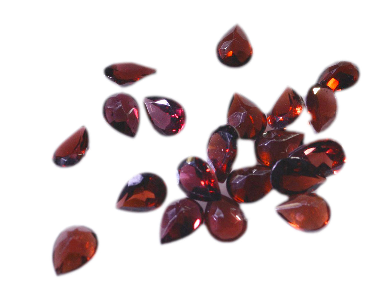 Garnet 1PC Medium 8x10 MM Pear Faceted Red Sparkling Semi Precious Gems