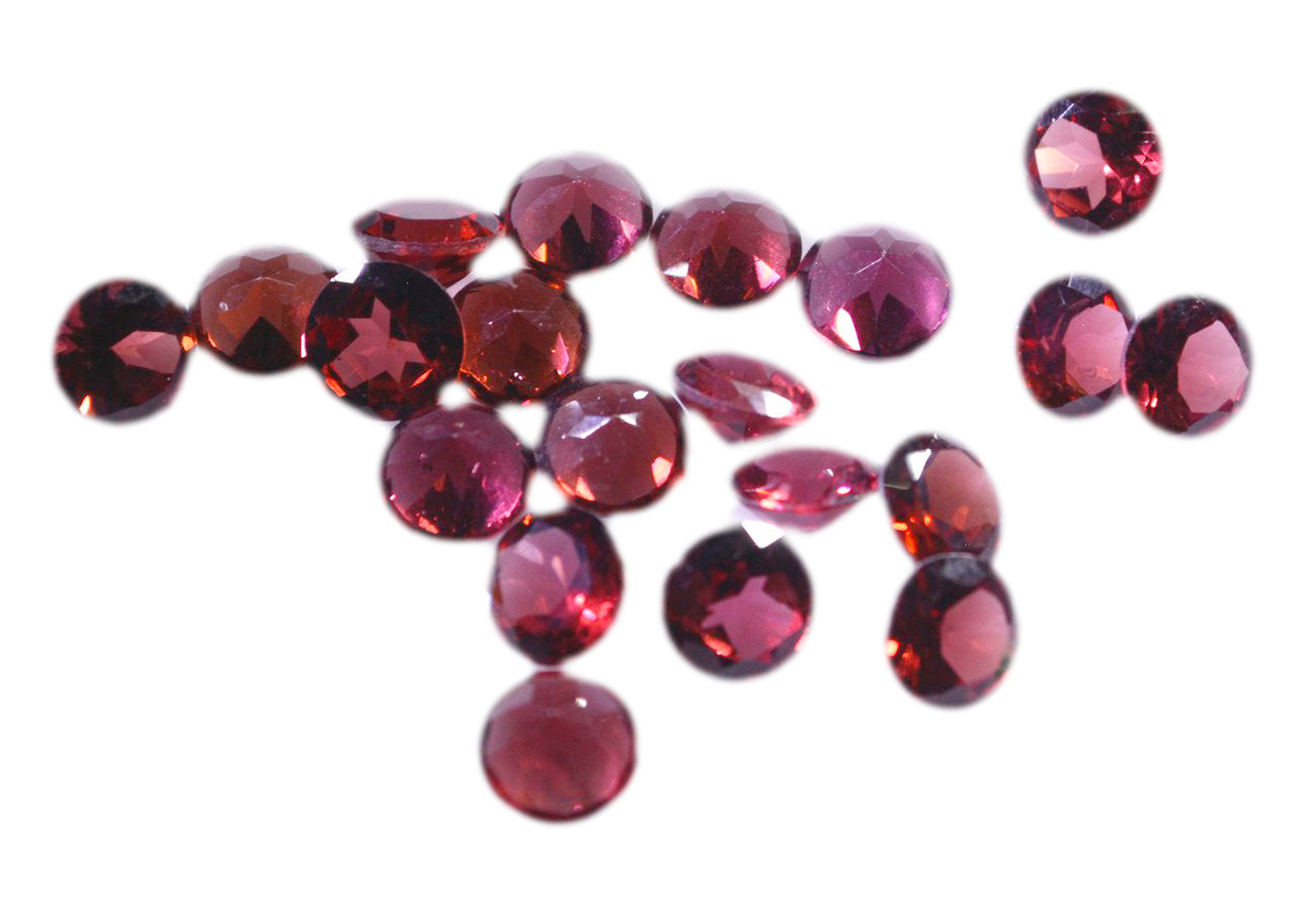 Garnet 1PC Tiny 6x6 MM Round Faceted Red Polished Semi Precious Loose Gems