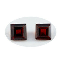 Garnet 1PC Large 12x12 MM Square Faceted Red High Quality Semi Precious Loose Gemstones