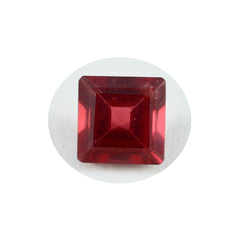 Garnet 1PC Chunky 15x15 MM Square Faceted Red Superior Semi Precious Loose Gemstone