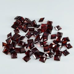 Garnet 1PC Small 8x8 MM Square Faceted Red Luster Semi Precious Loose Gemstones