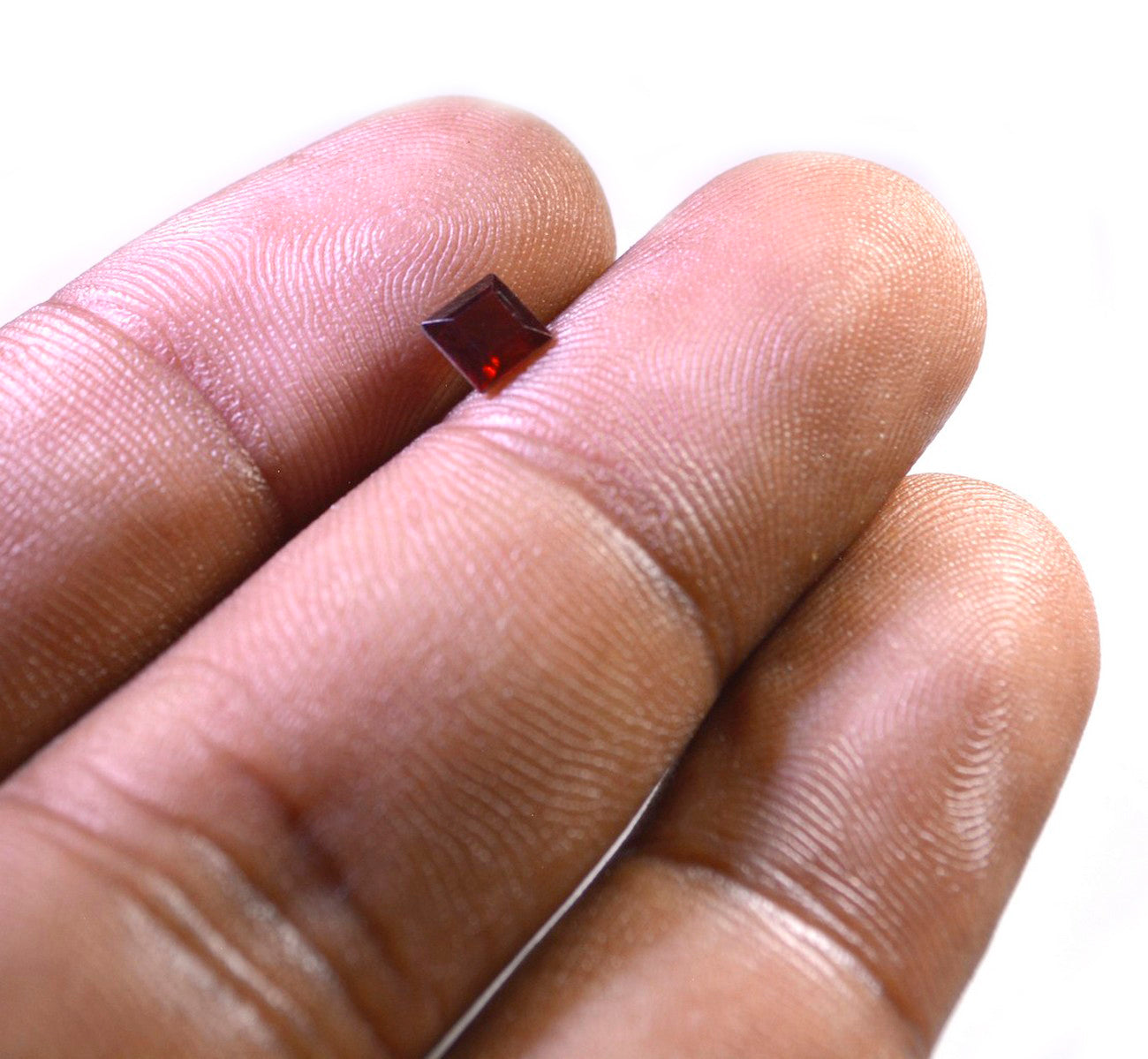 Garnet 1PC Tiny 5x5 MM Square Faceted Red Sparkling Semi Precious Gems
