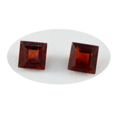 Garnet 1PC Medium 9x9 MM Square Faceted Red Lustrous Semi Precious Gems