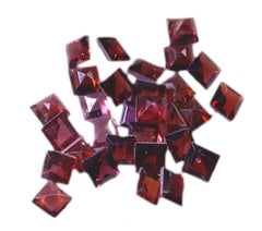 Garnet 1PC Medium 9x9 MM Square Faceted Red Lustrous Semi Precious Gems