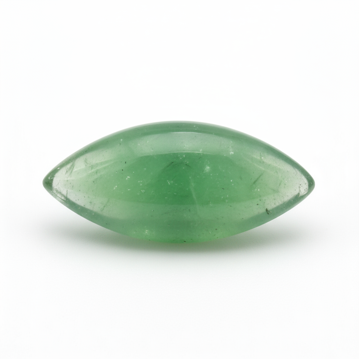 Grüner Aventurin, 1 Stück, mittelgroß, 7 x 14 mm, Marquise-Cabochon, grün, prächtige Halbedelsteine Hauptbild