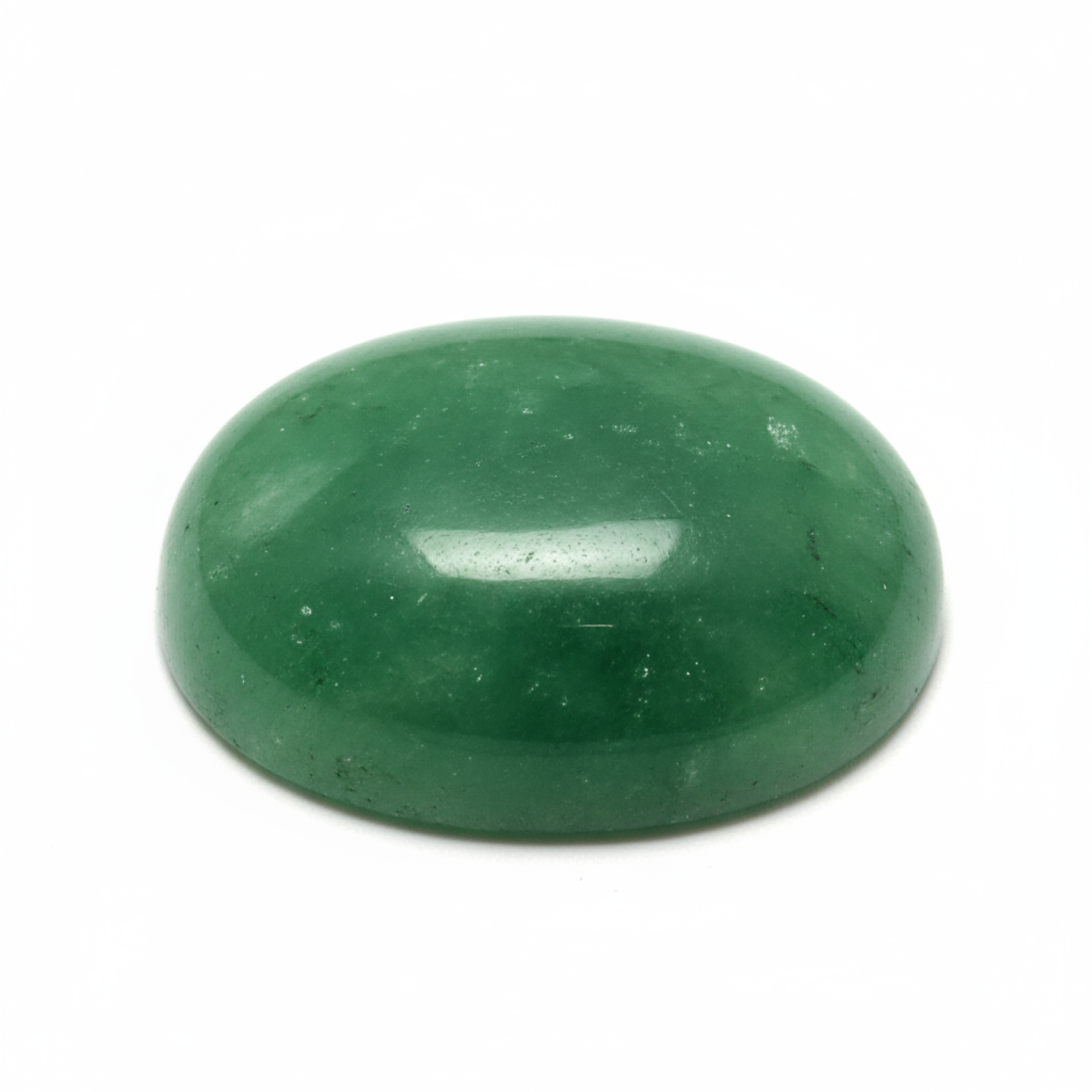 Grüner Aventurin, 1 Stück, mittelgroß, 8 x 10 mm, ovaler Cabochon, grün, natürliche Halbedelsteine Zweitbild