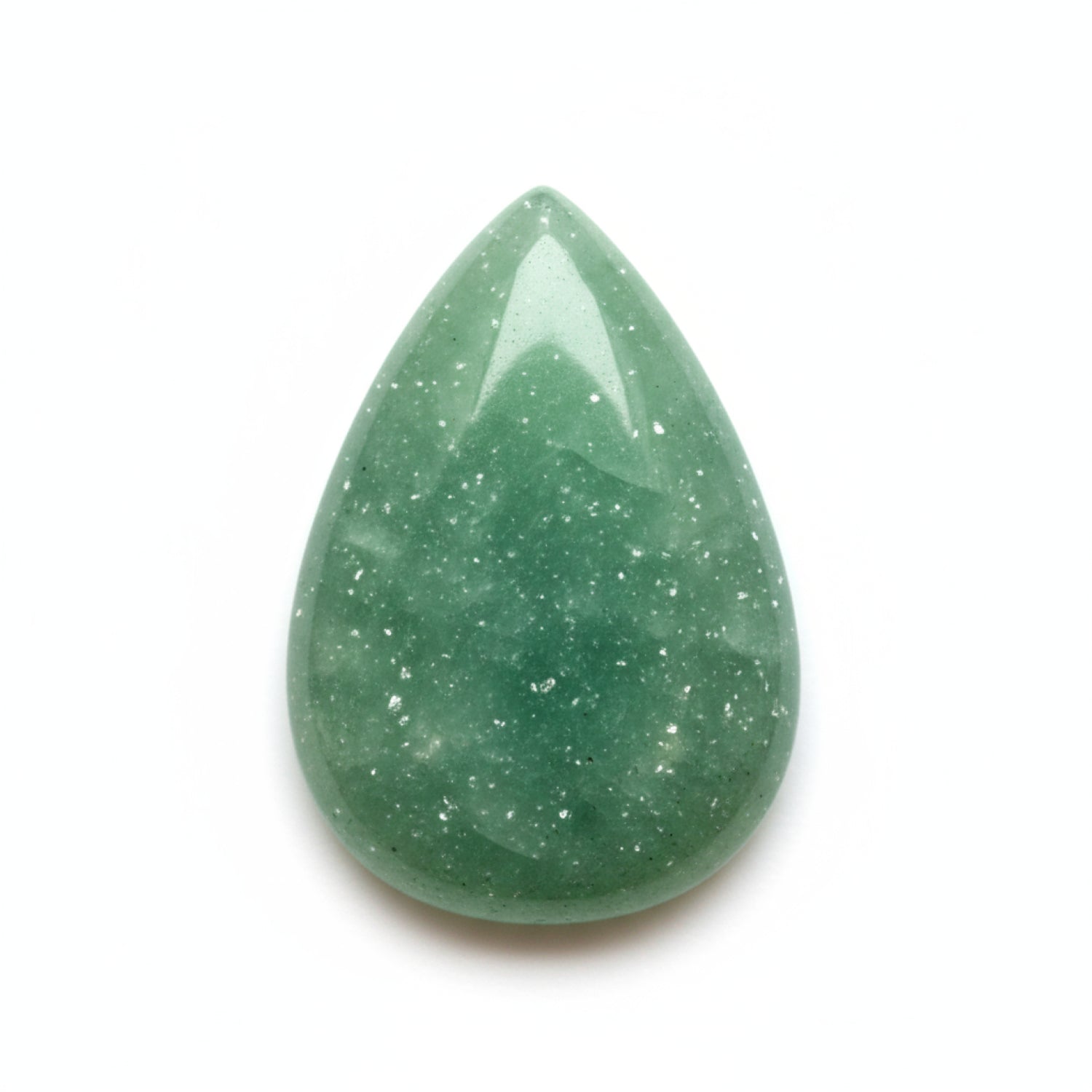 Green Aventurine 1PC Medium 7x10 MM Pear Cabochon Green Fiery semi Precious Semi Precious Gemstone