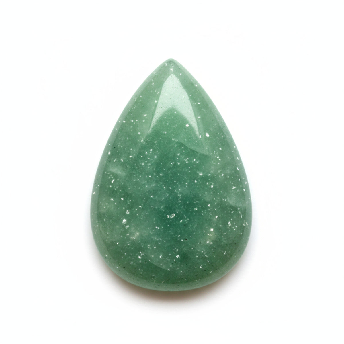 Green Aventurine 1PC Medium 7x10 MM Pear Cabochon Green Fiery semi Precious Semi Precious Gemstone