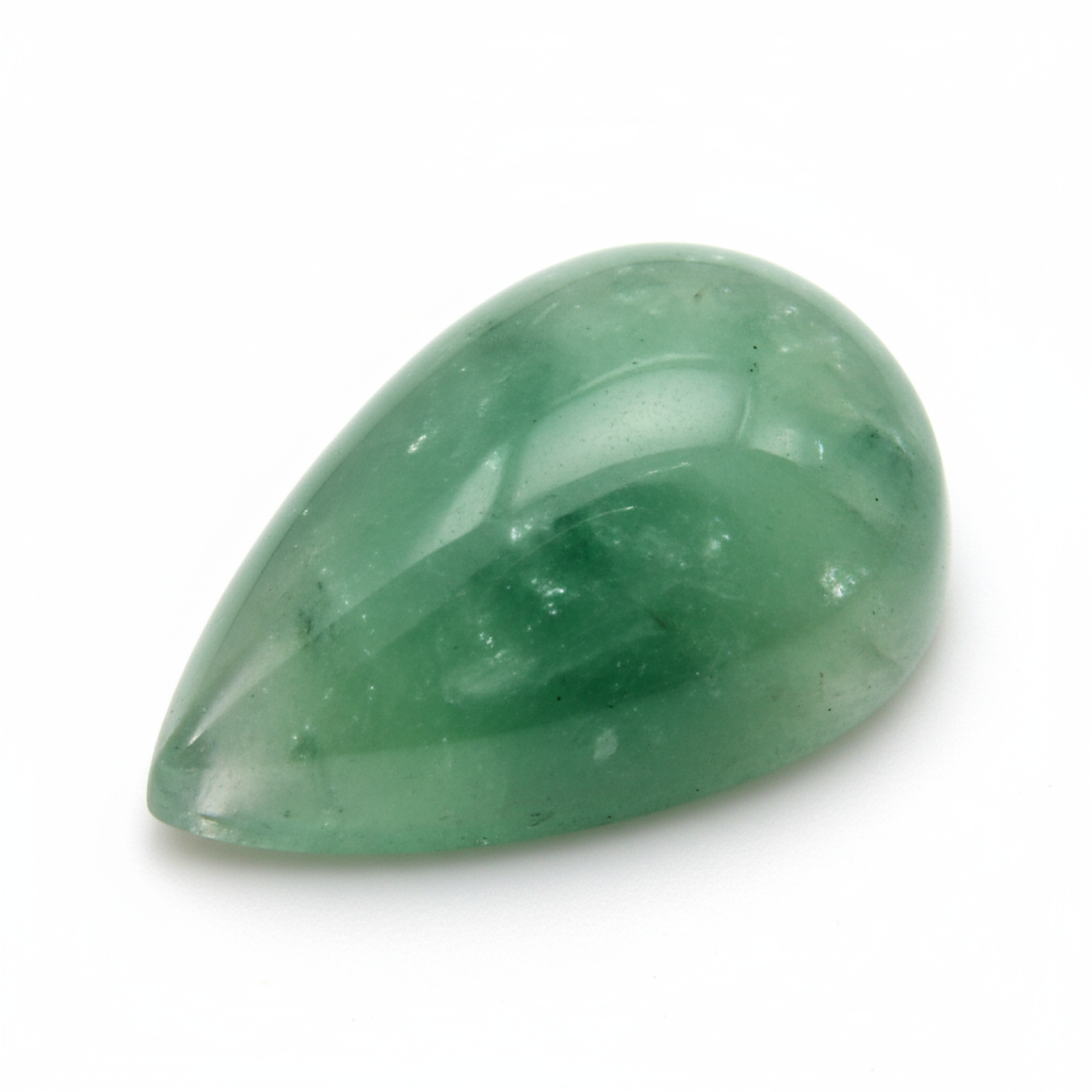 Green Aventurine 1PC Small 7x9 MM Pear Cabochon Green Pure semi Precious Loose Gemstones メイン画像