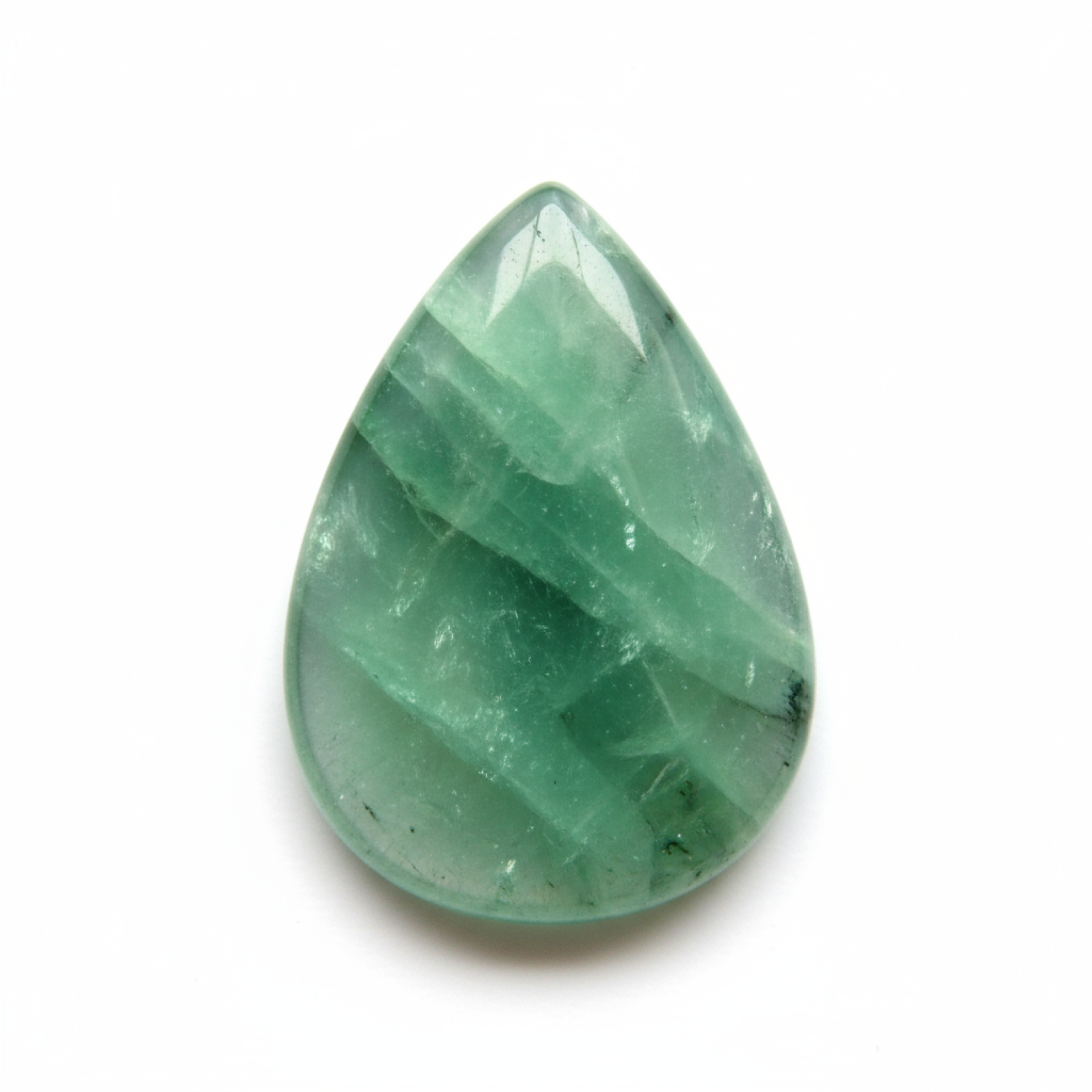 Grüner Aventurin, 1 Stück, mittelgroß, 8 x 10 mm, Birnen-Cabochon, grüner Brillant-Halbedelstein Hauptbild