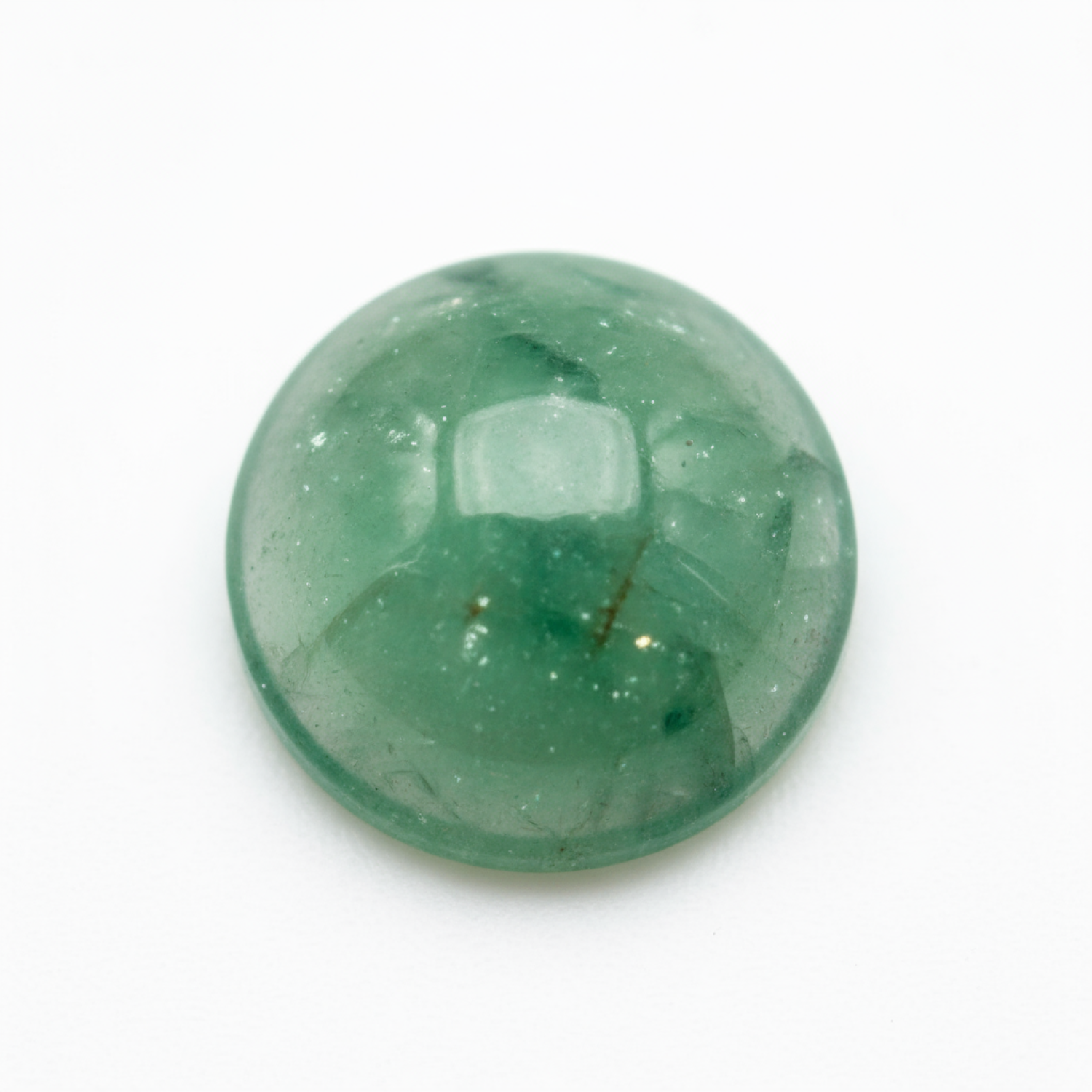 Green Aventurine 1PC Small 8x8 MM Round Cabochon Green Luster semi Precious Loose Gemstones メイン画像