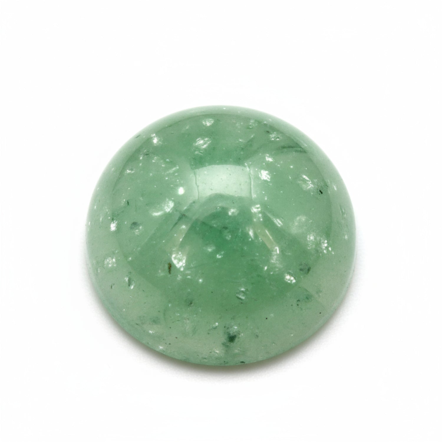 Green Aventurine 1PC Medium 9x9 MM Round Cabochon Green Lustrous semi Precious Semi Precious Gemstone