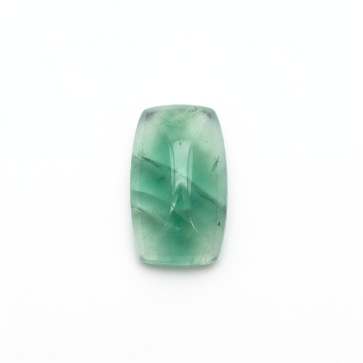 Green Fluorite 1PC Small 6x12 MM Baguette Cabochon Green Brilliant semi Precious Loose Gems メイン画像