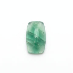 Grüner Fluorit, 1 Stück, klein, 6 x 12 mm, Baguette-Cabochon, grün, brillant, Halbedelsteine, lose Edelsteine