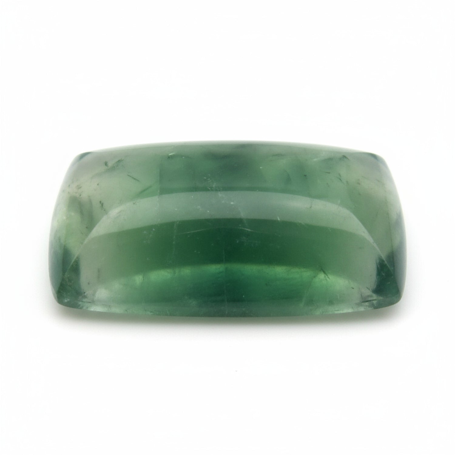 Grüner Fluorit, 1 Stück, klein, 6 x 12 mm, Baguette-Cabochon, grün, brillant, Halbedelsteine, lose Edelsteine