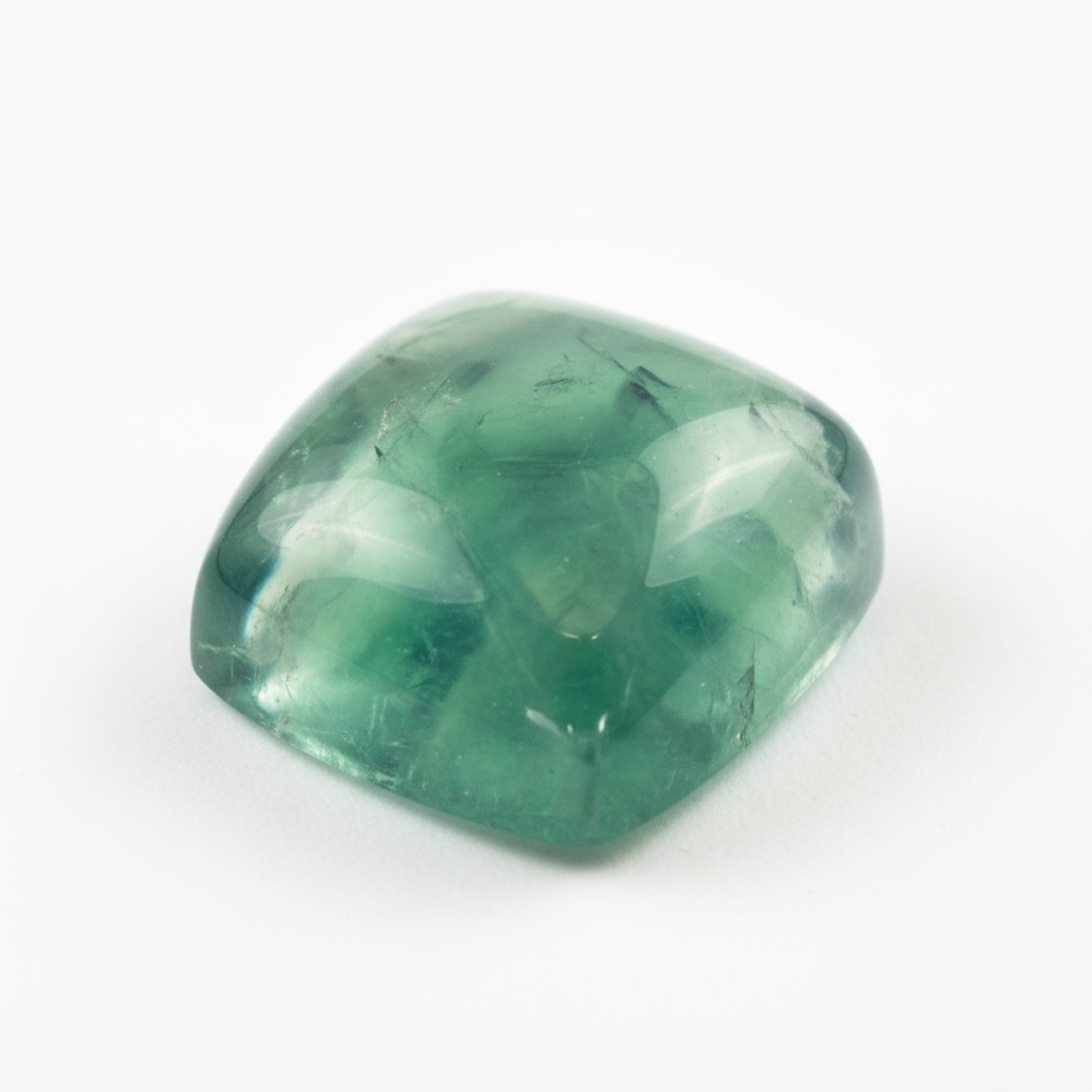 Green Fluorite 1PC Small 8x8 MM Cushion Cabochon Green Fiery semi Precious Gems Immagine secondaria del prodotto