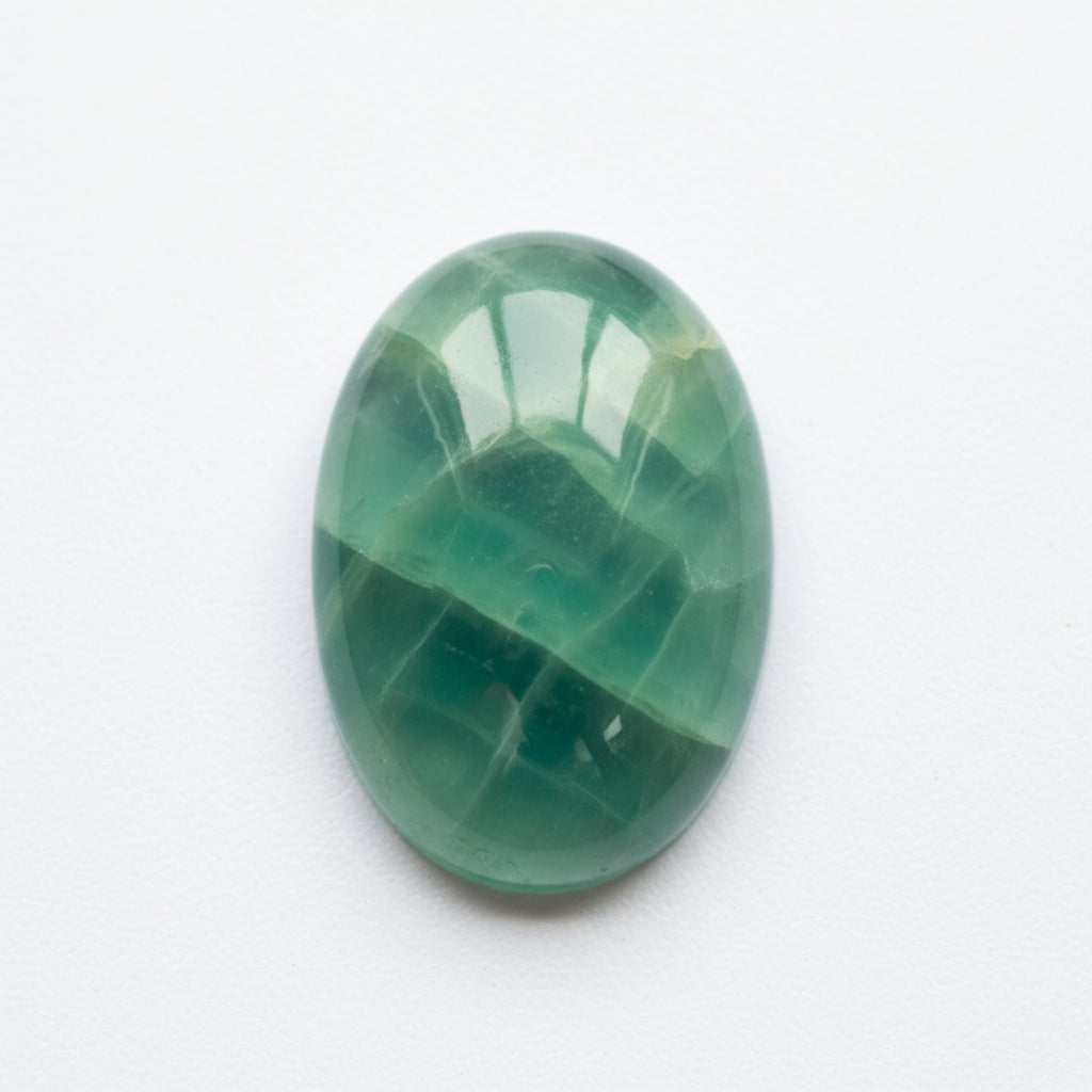 Green Fluorite 1PC Small 6x8 MM Oval Cabochon Green Genuine semi Precious Loose Gems
