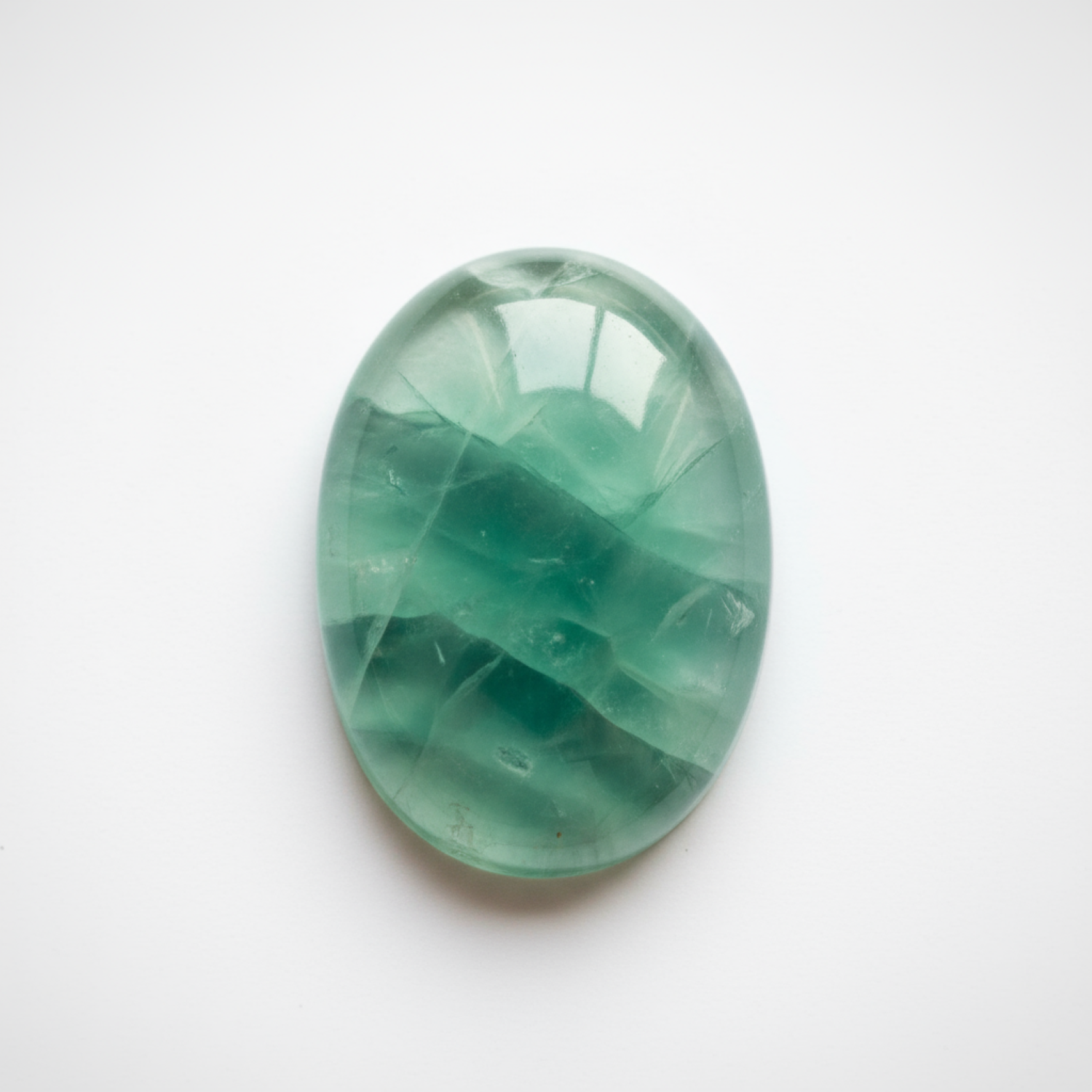 Green Fluorite 1PC Medium 7x10 MM Oval Cabochon Green Fiery semi Precious Semi Precious Gemstone メイン画像