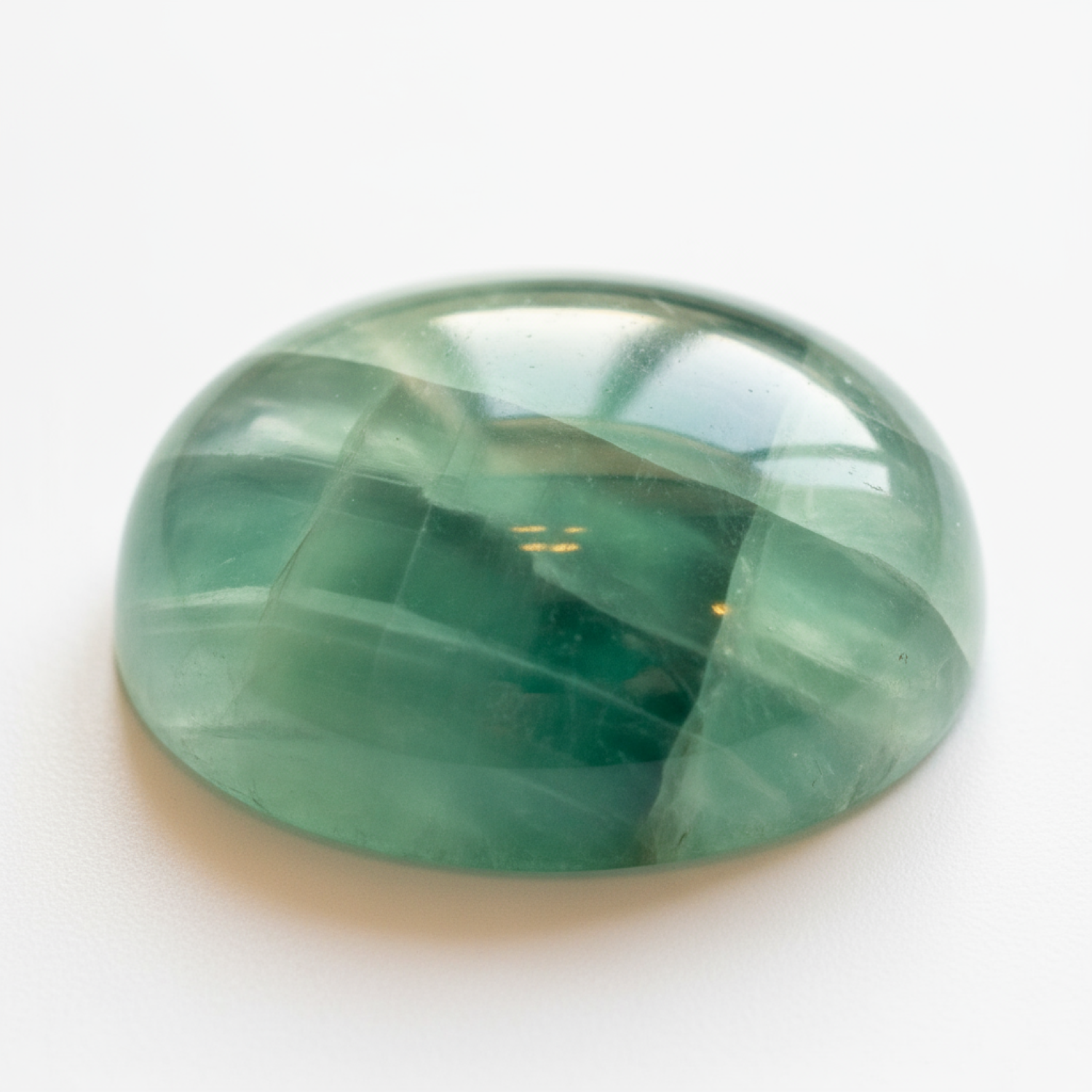 Green Fluorite 1PC Small 7x9 MM Oval Cabochon Green Pure semi Precious Loose Gemstones Immagine secondaria del prodotto
