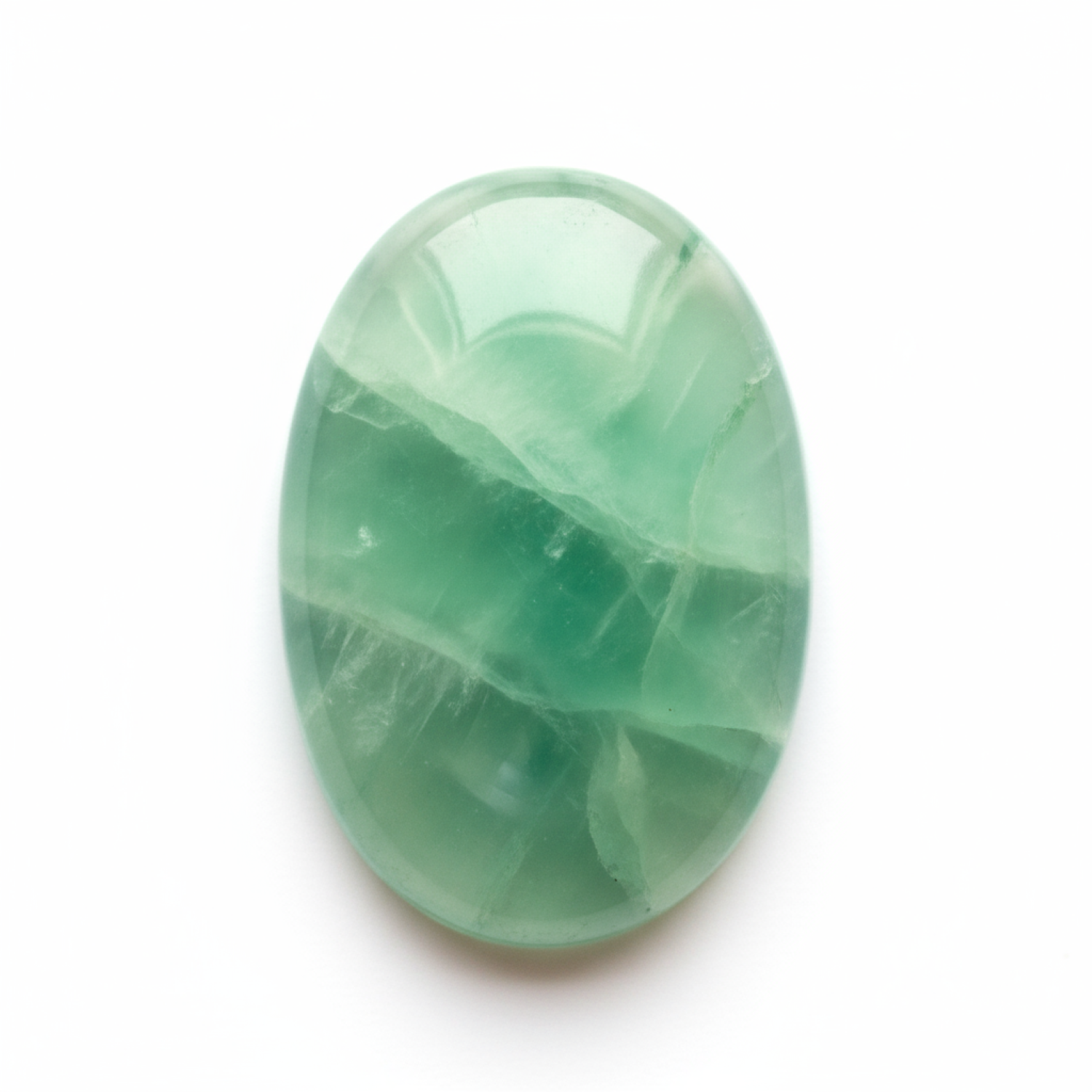 Green Fluorite 1PC Medium 8x10 MM Oval Cabochon Green Brilliant semi Precious Precious Gemstone メイン画像