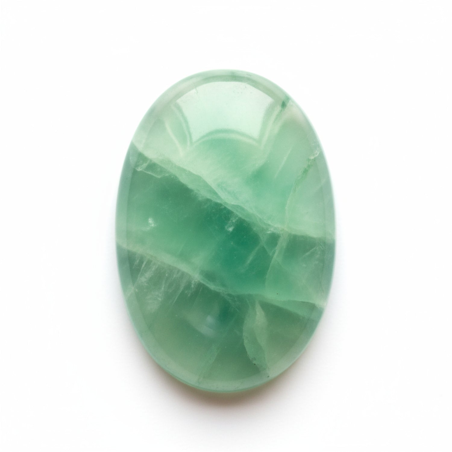 Green Fluorite 1PC Medium 8x10 MM Oval Cabochon Green Brilliant semi Precious Precious Gemstone