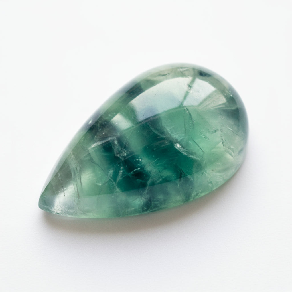 Green Fluorite 1PC Small 6x9 MM Pear Cabochon Green Polished semi Precious Loose Gems