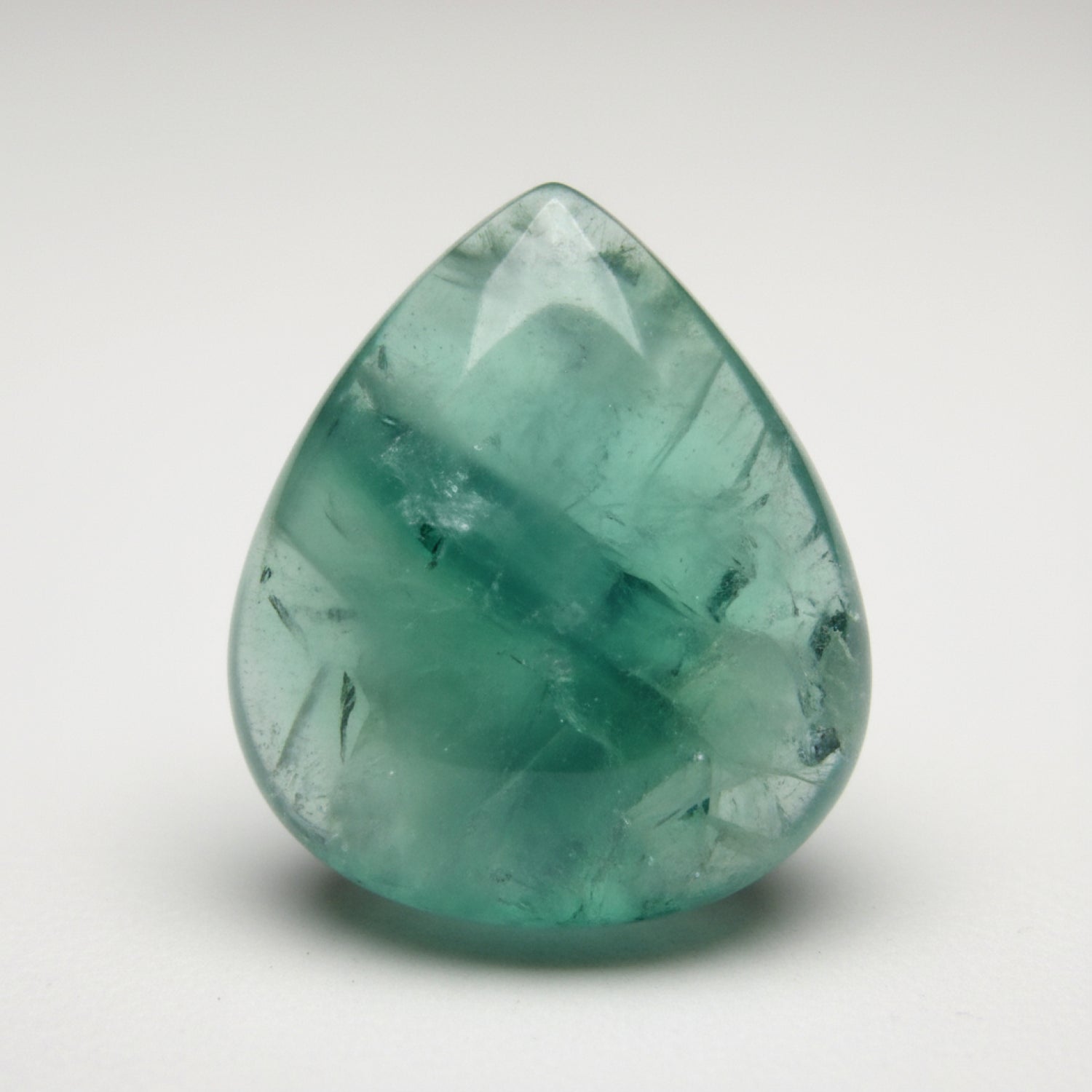 Green Fluorite 1PC Medium 7x10 MM Pear Cabochon Green Luster semi Precious Loose Gemstones