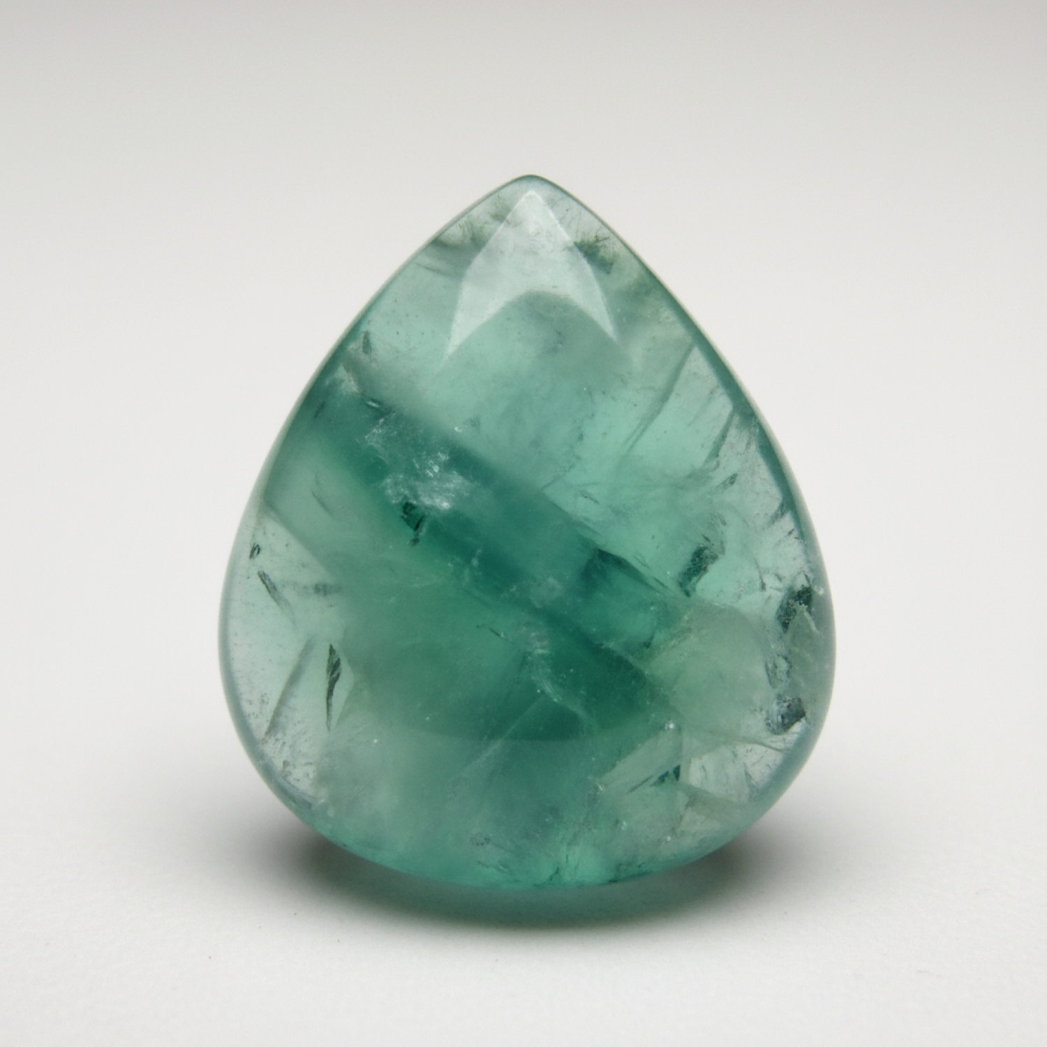 グリーンフローライト 1個 ミディアム 7x10 MM ペアーカボション グリーンラスター 半貴石 ルースジェムストーン サブ画像