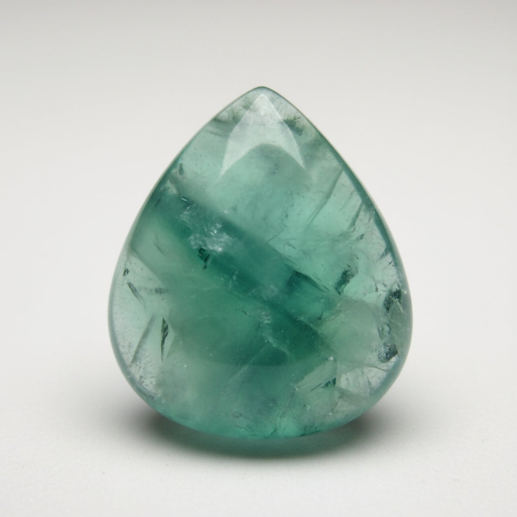Green Fluorite 1PC Medium 7x10 MM Pear Cabochon Green Luster semi Precious Loose Gemstones