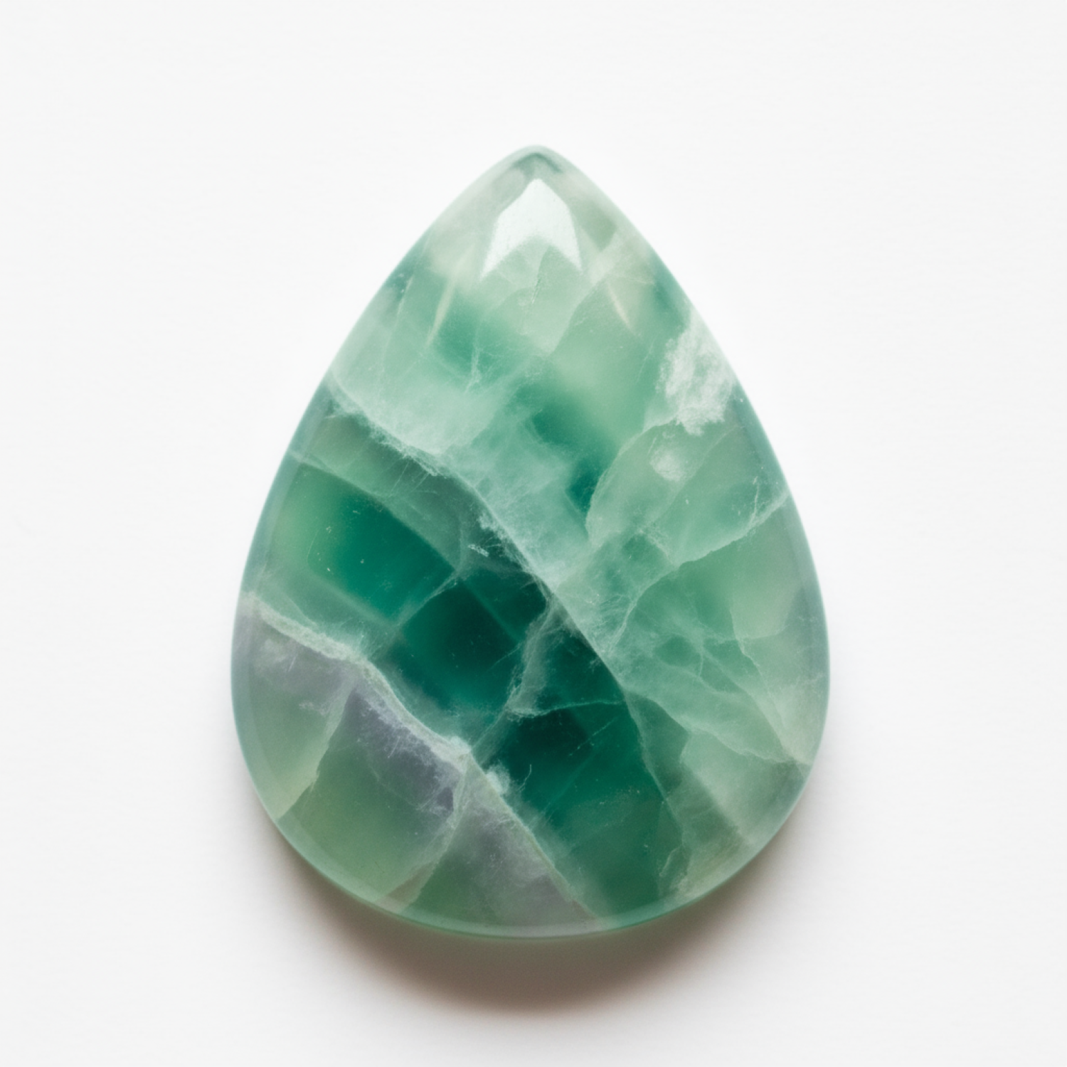 Green Fluorite 1PC Small 7x9 MM Pear Cabochon Green Splendid semi Precious Loose Gemstone Immagine secondaria del prodotto