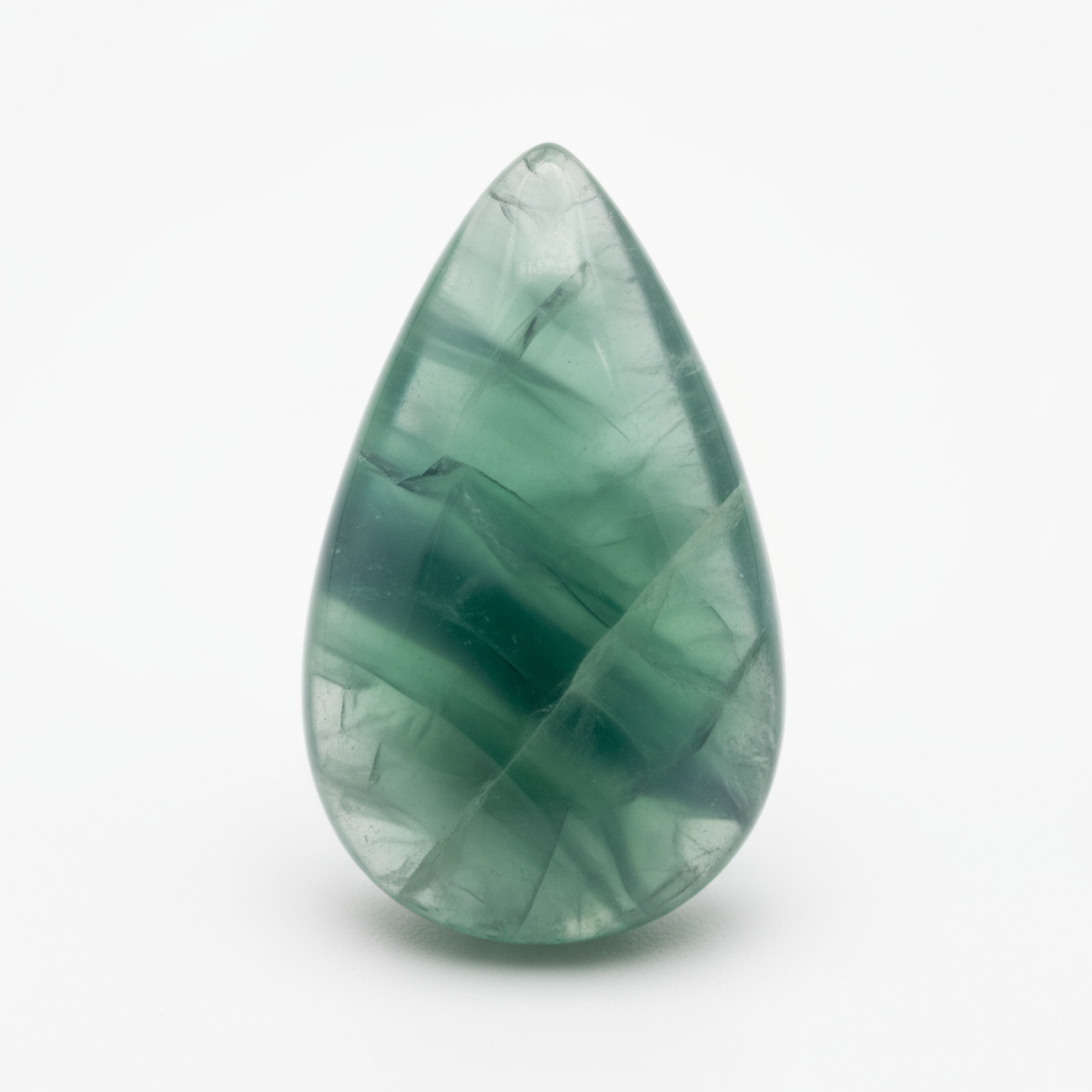 Green Fluorite 1PC Medium 8x10 MM Pear Cabochon Green Lustrous semi Precious Semi Precious Gemstone メイン画像