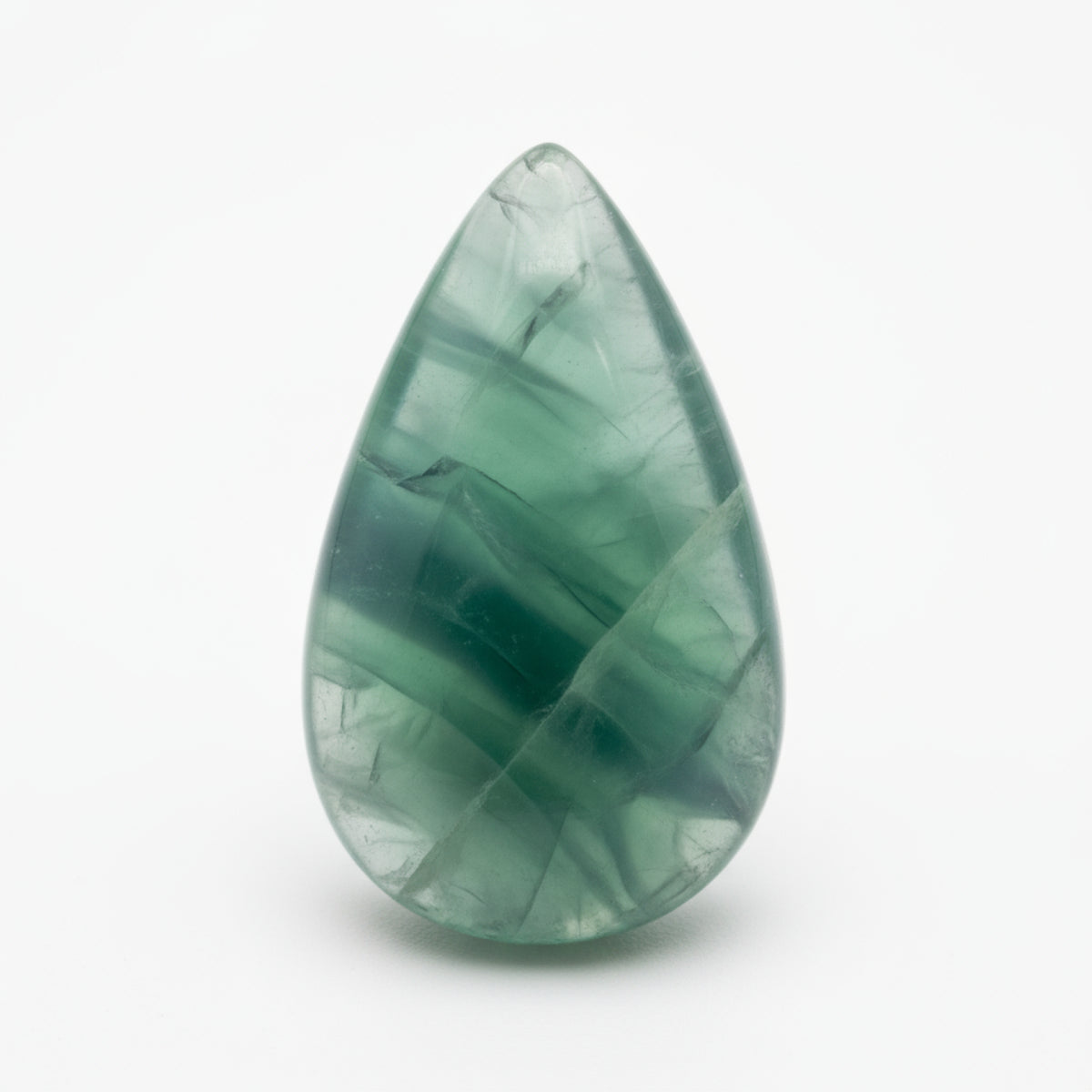 Green Fluorite 1PC Medium 8x10 MM Pear Cabochon Green Lustrous semi Precious Semi Precious Gemstone