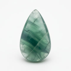 Green Fluorite 1PC Medium 8x10 MM Pear Cabochon Green Lustrous semi Precious Semi Precious Gemstone