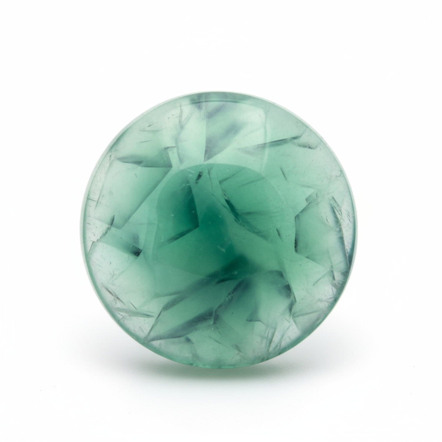 Green Fluorite 1PC Large 10x10 MM Round Cabochon Green Natural semi Precious Loose Gemstone Main image