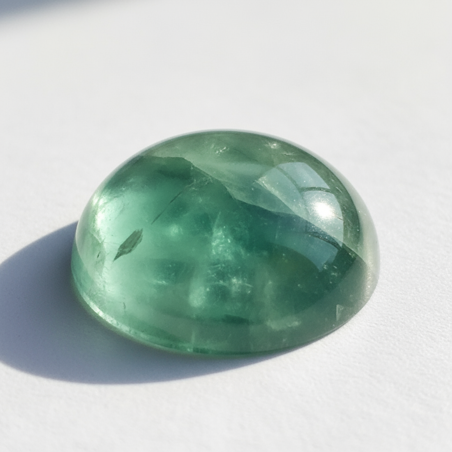 Green Fluorite 1PC Large 10x10 MM Round Cabochon Green Natural semi Precious Loose Gemstone Secondary image