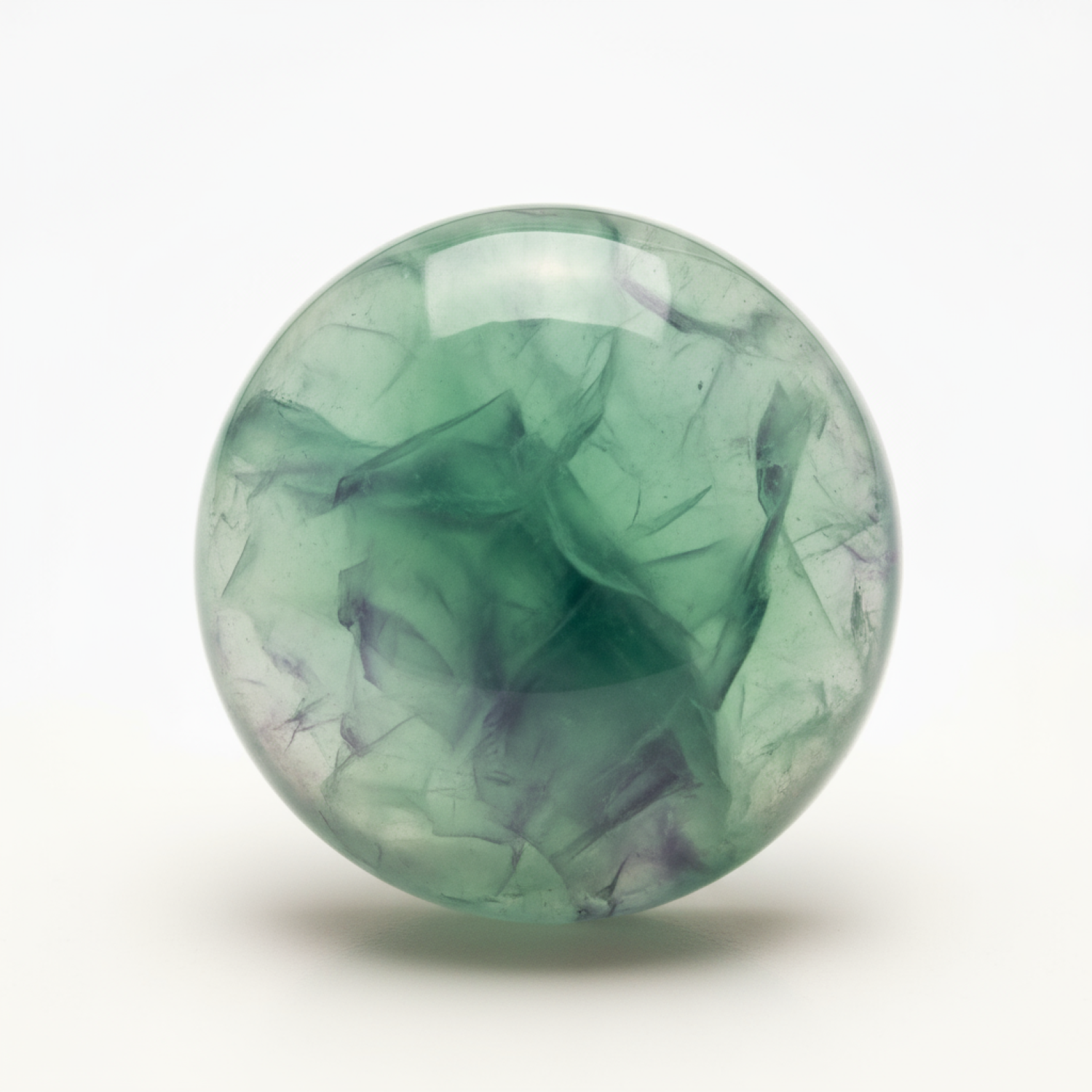 Green Fluorite 1PC Large 11x11 MM Round Cabochon Green Genuine semi Precious Loose Gemstones Main image