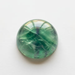Green Fluorite 1PC Large 11x11 MM Round Cabochon Green Genuine semi Precious Loose Gemstones
