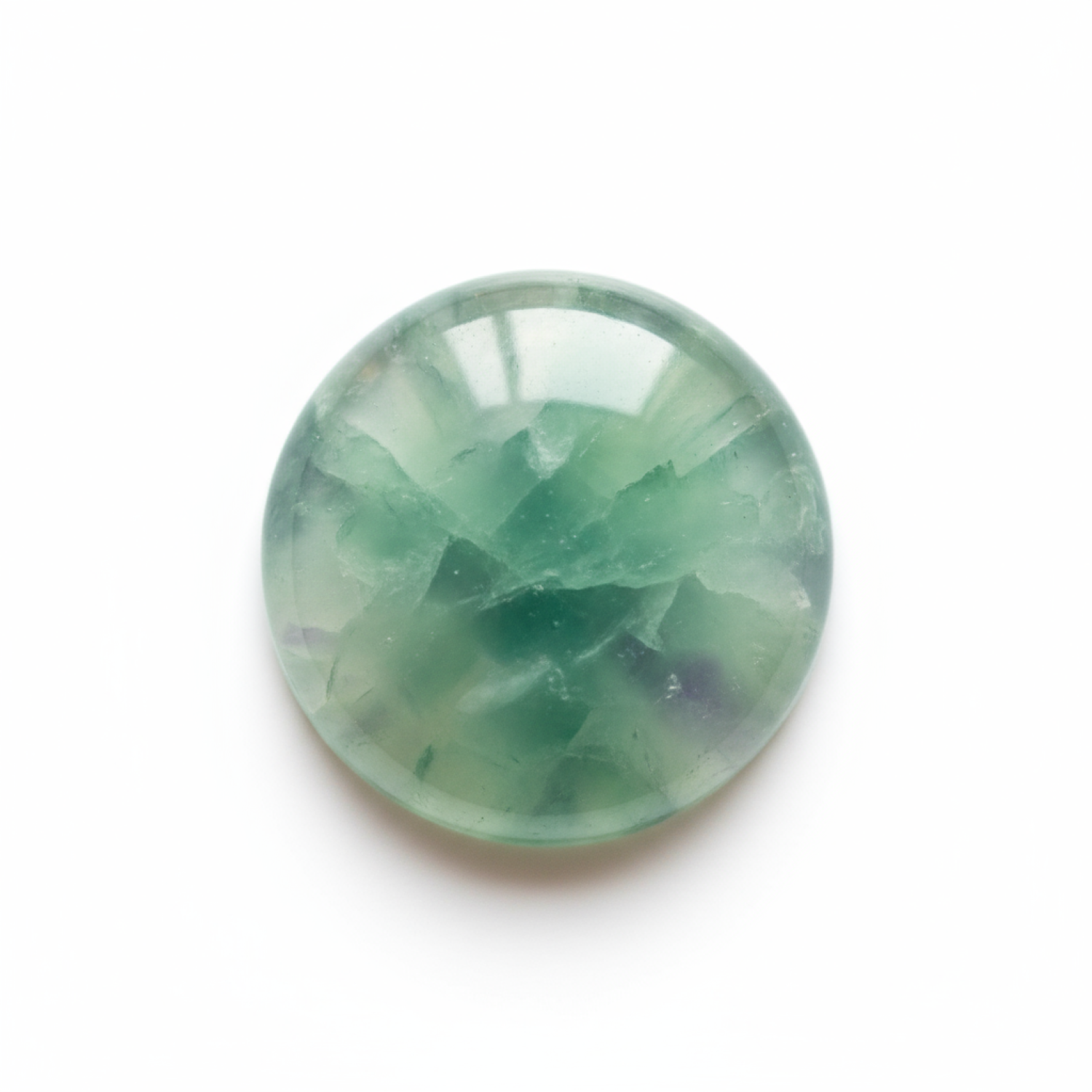 Green Fluorite 1PC Small 7x7 MM Round Cabochon Green Shine semi Precious Precious Gemstone メイン画像