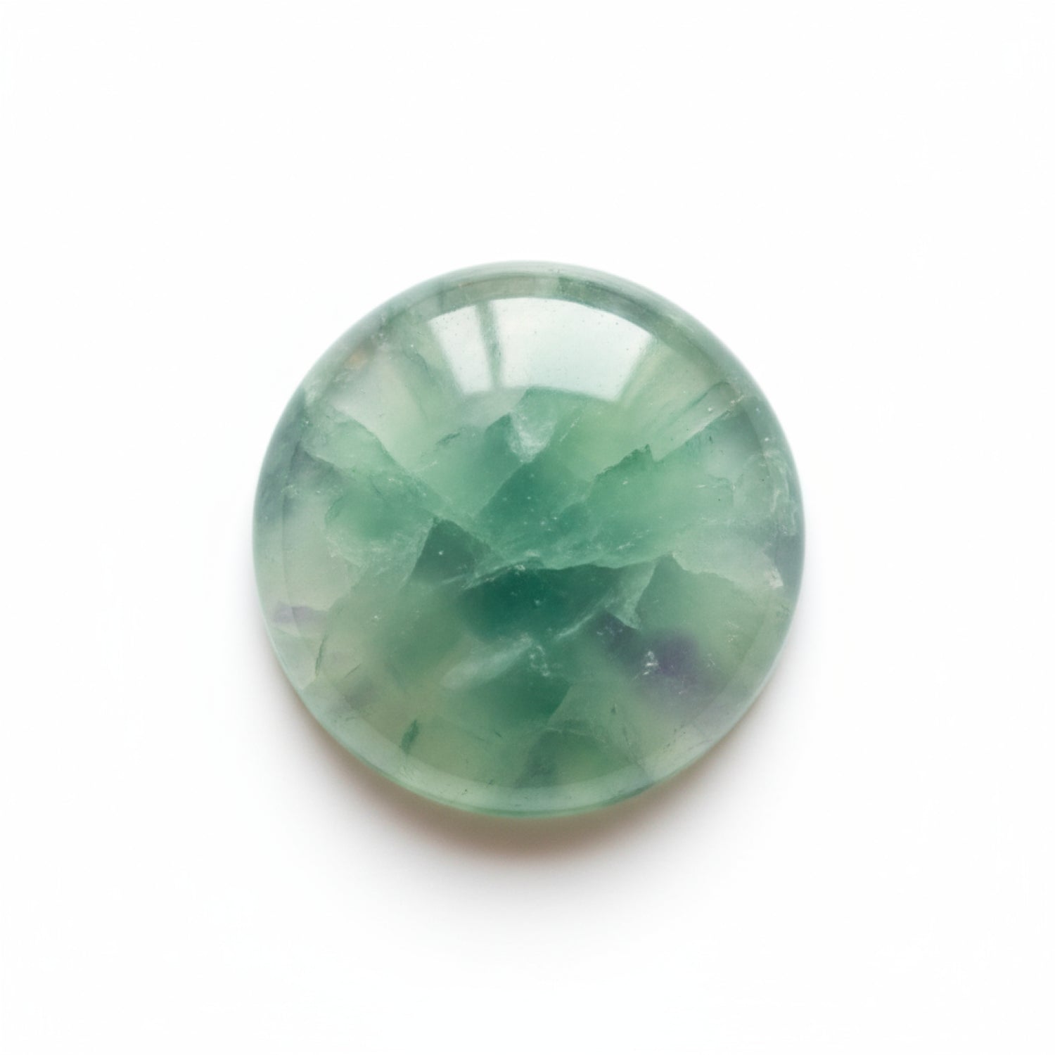 Green Fluorite 1PC Small 7x7 MM Round Cabochon Green Shine semi Precious Precious Gemstone
