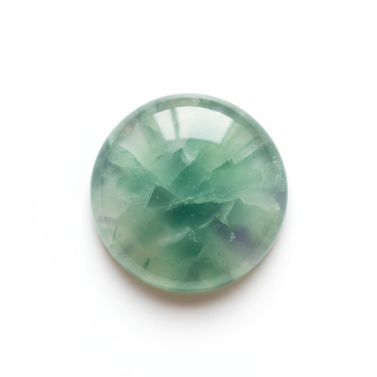 Green Fluorite 1PC Small 7x7 MM Round Cabochon Green Shine semi Precious Precious Gemstone