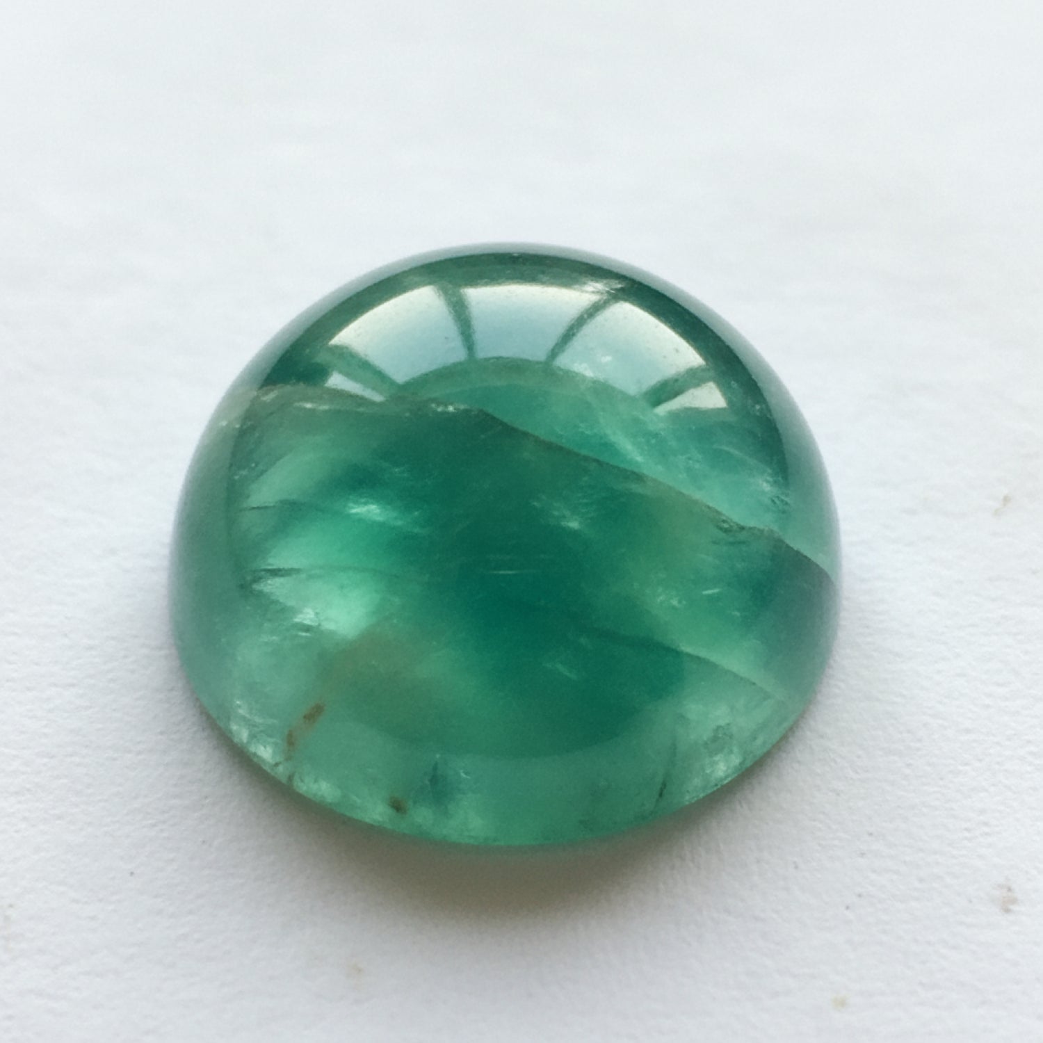 Green Fluorite 1PC Small 7x7 MM Round Cabochon Green Shine semi Precious Precious Gemstone