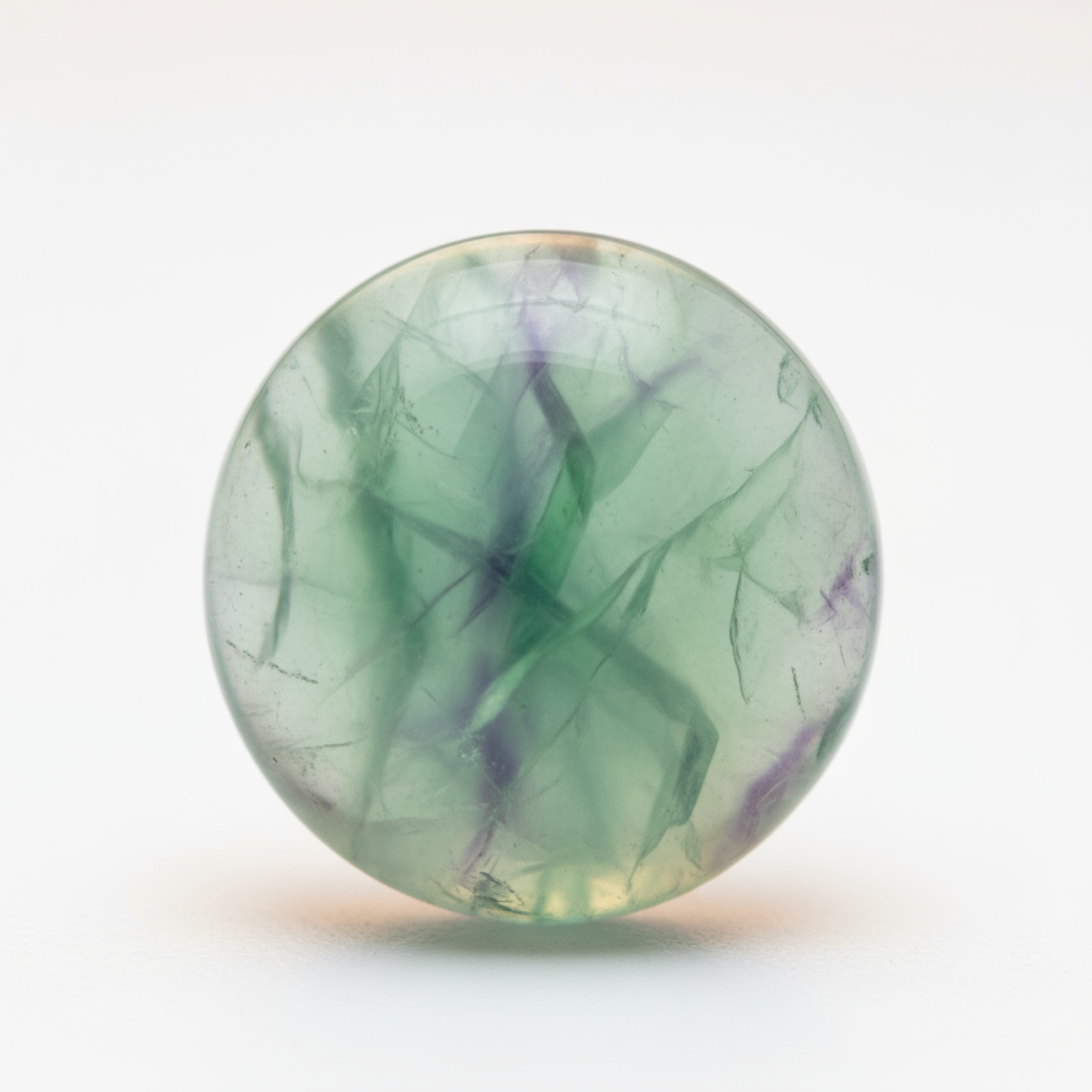 Green Fluorite 1PC Medium 9x9 MM Round Cabochon Green High-Quality semi Precious Loose Gems メイン画像