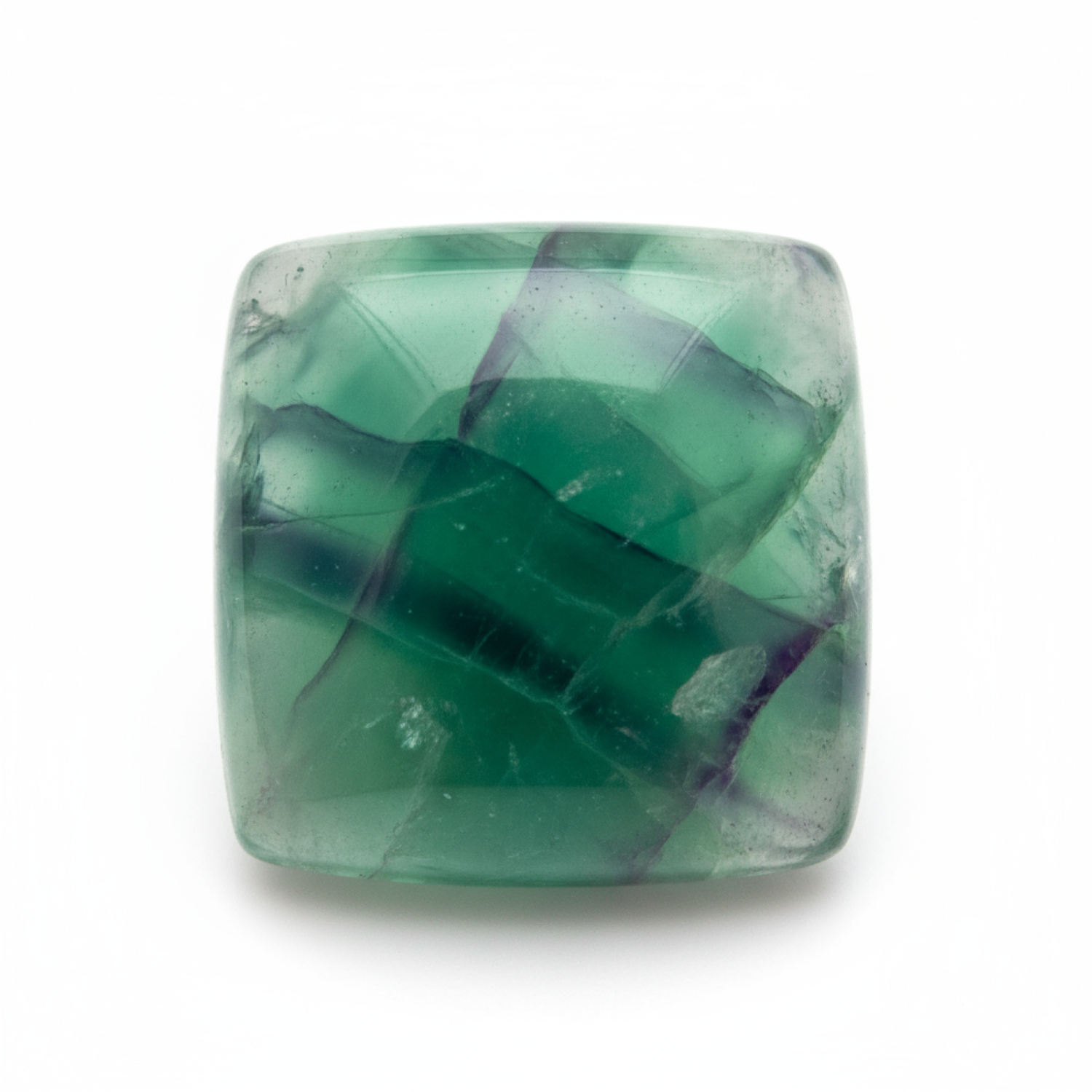 Green Fluorite 1PC Large 10x10 MM Square Cabochon Green Shine semi Precious Loose Gems Main image