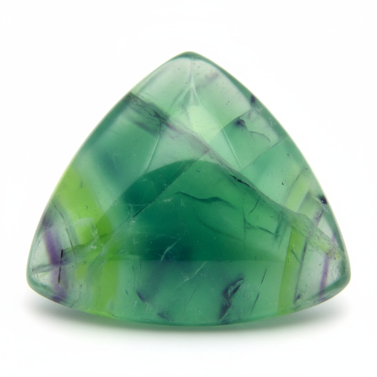 Green Fluorite 1PC Large 11x11 MM Triangle Cabochon Green Polished semi Precious Precious Gemstone